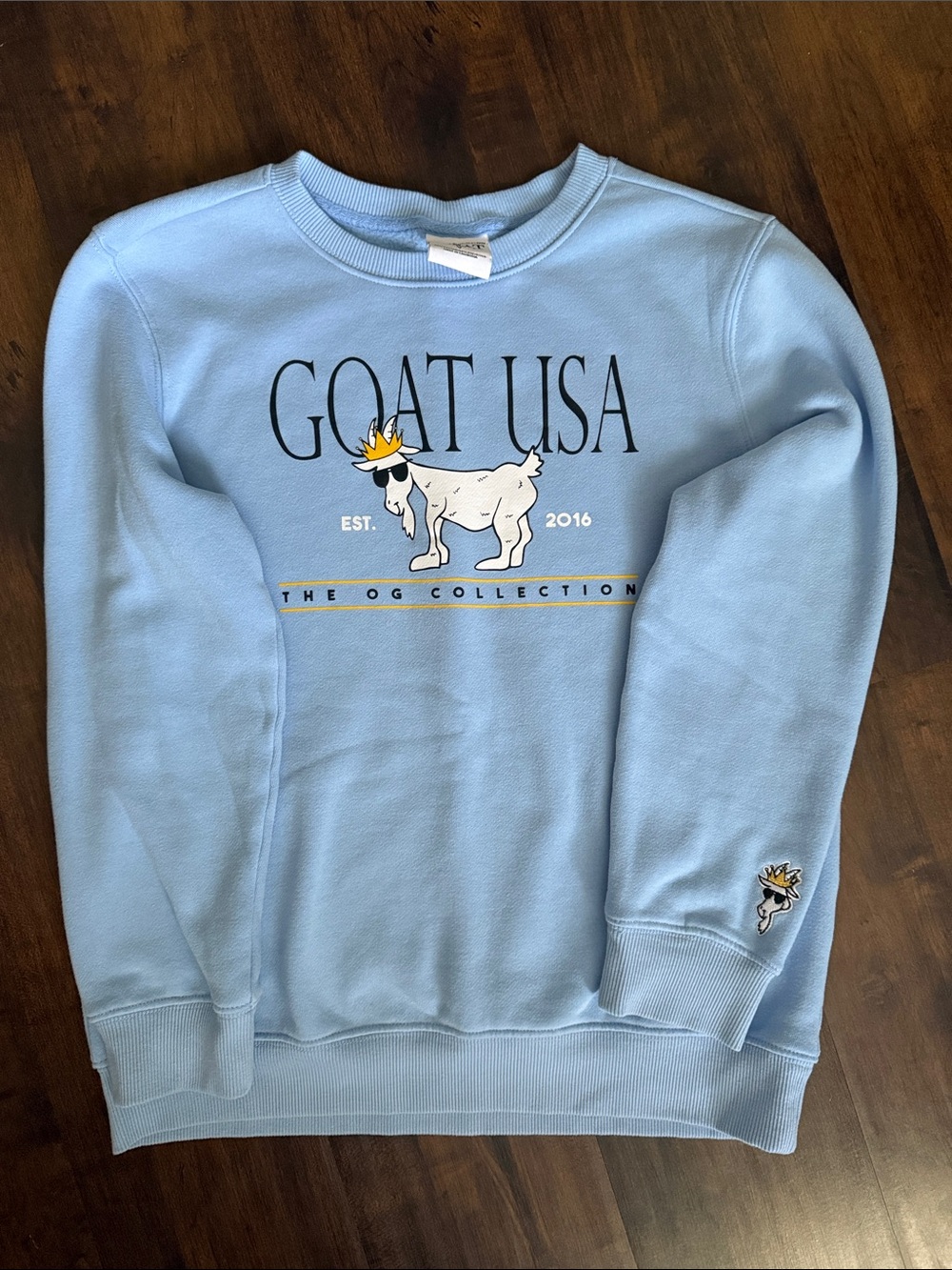 GOAT USA Light Blue Crewneck Sweatshirt YOUTH XL